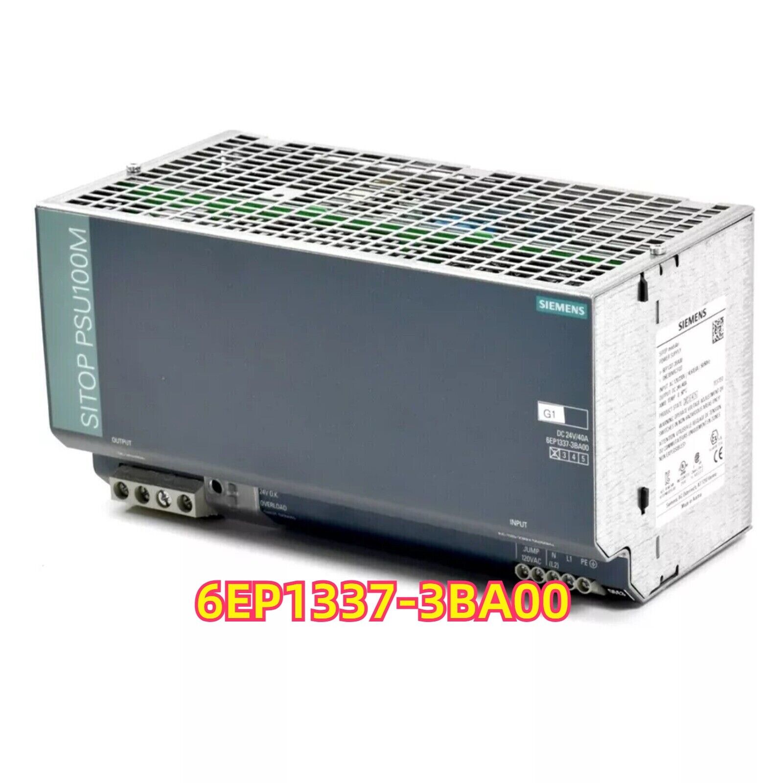 Siemens SITOP PSU100M stabilized power supply 6EP1337-3BA00, industrial automation part.
