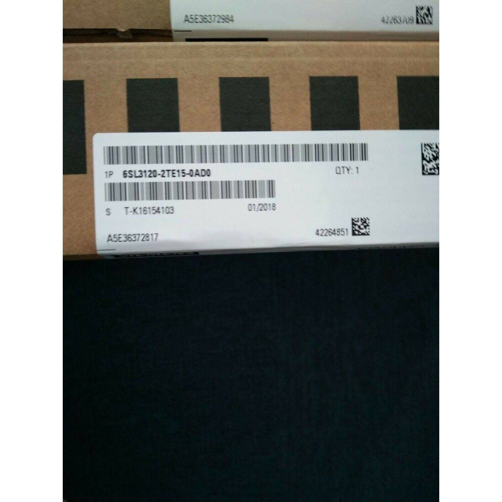 SINAMICS G120 6SL3120-2TE15-0AD0 frequency inverter label, industrial motor control part