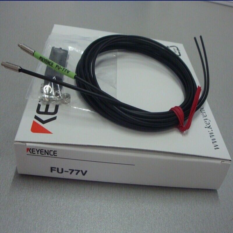 KEYENCE FU-77V Fiber Optic Sensor, New, with cables, and packaging