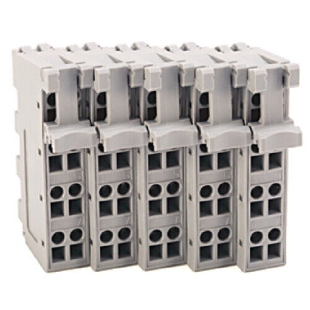 Allen-Bradley 1734-RTB Series A PLC terminal block. Gray plastic housing for industrial automation.