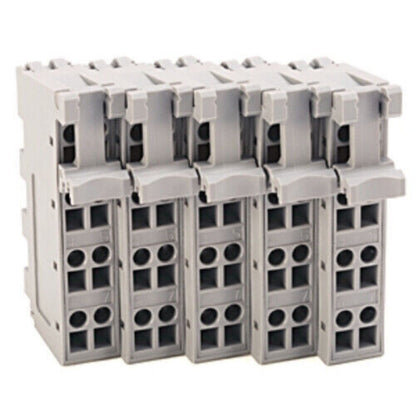 Allen-Bradley 1734-RTB Series A PLC terminal block. Gray plastic housing for industrial automation.