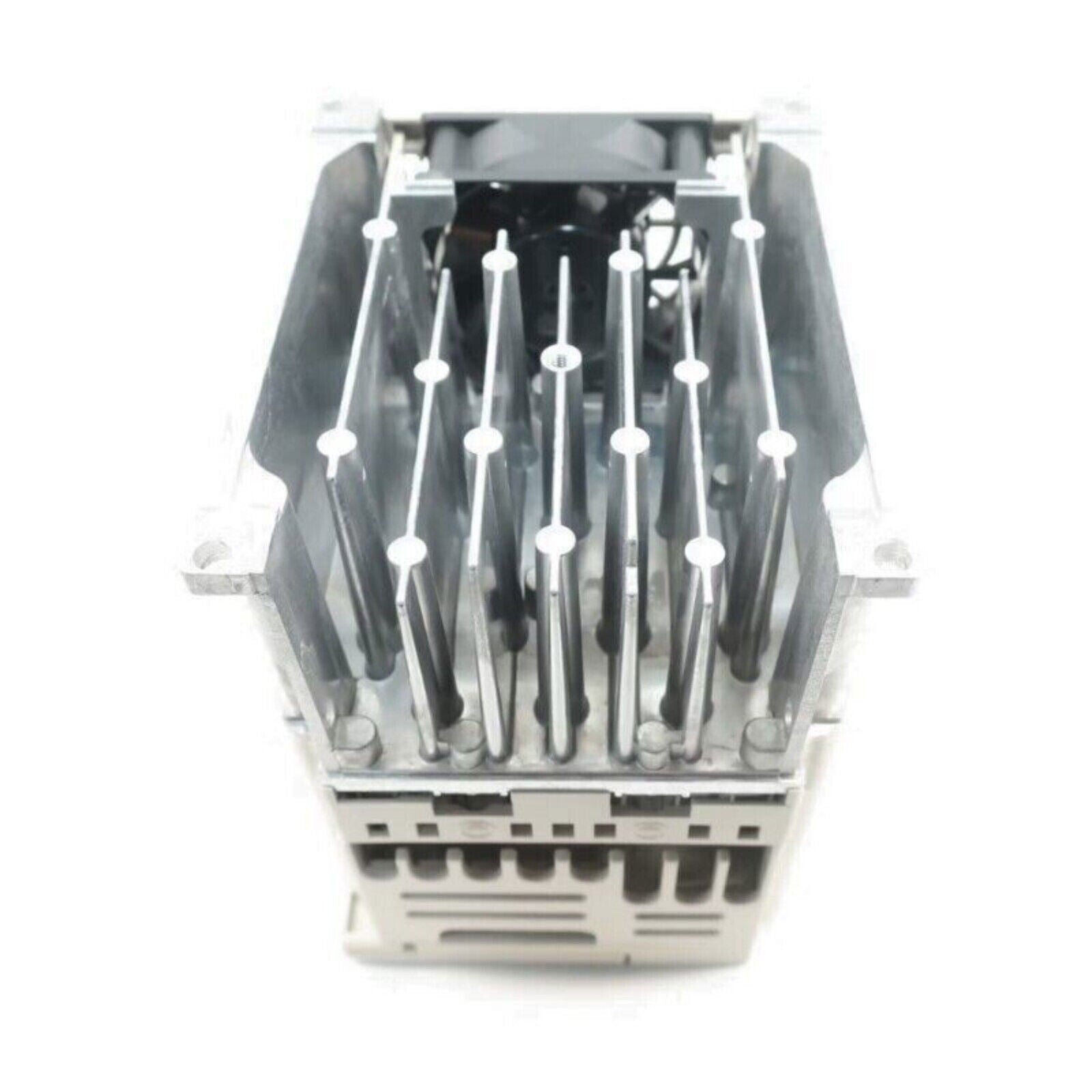 YASKAWA CIMR-VU4A0005BAA frequency inverter, industrial automation part, with cooling fins and fan.
