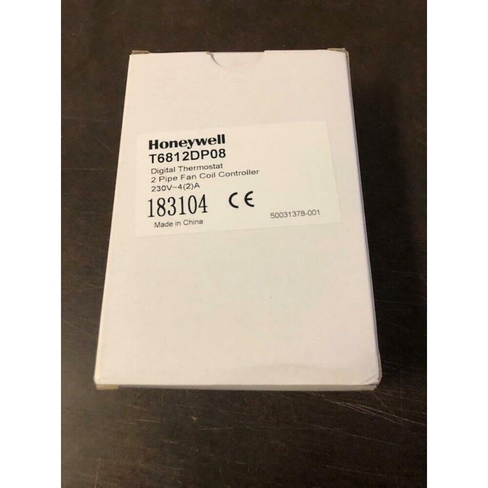 Honeywell T6812DP08 digital thermostat box for fan coil unit, CE certified.
