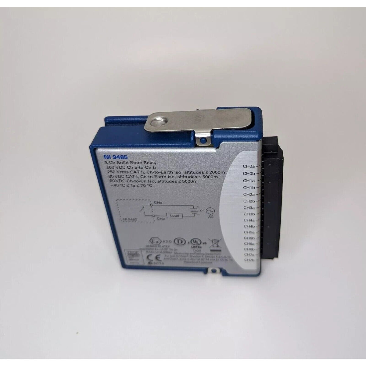 NI 9485 C Series Relay Output Module. 8 Ch Solid State Relay, 60VDC, 250Vrms. Industrial automation part.