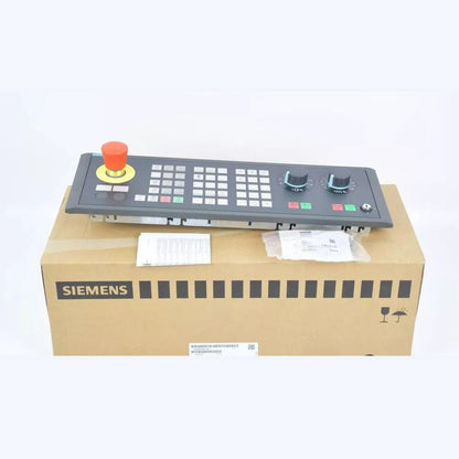 Siemens MACHINE CONTROL PANEL, gray, with buttons, dials, and emergency stop.  Industrial automation part.