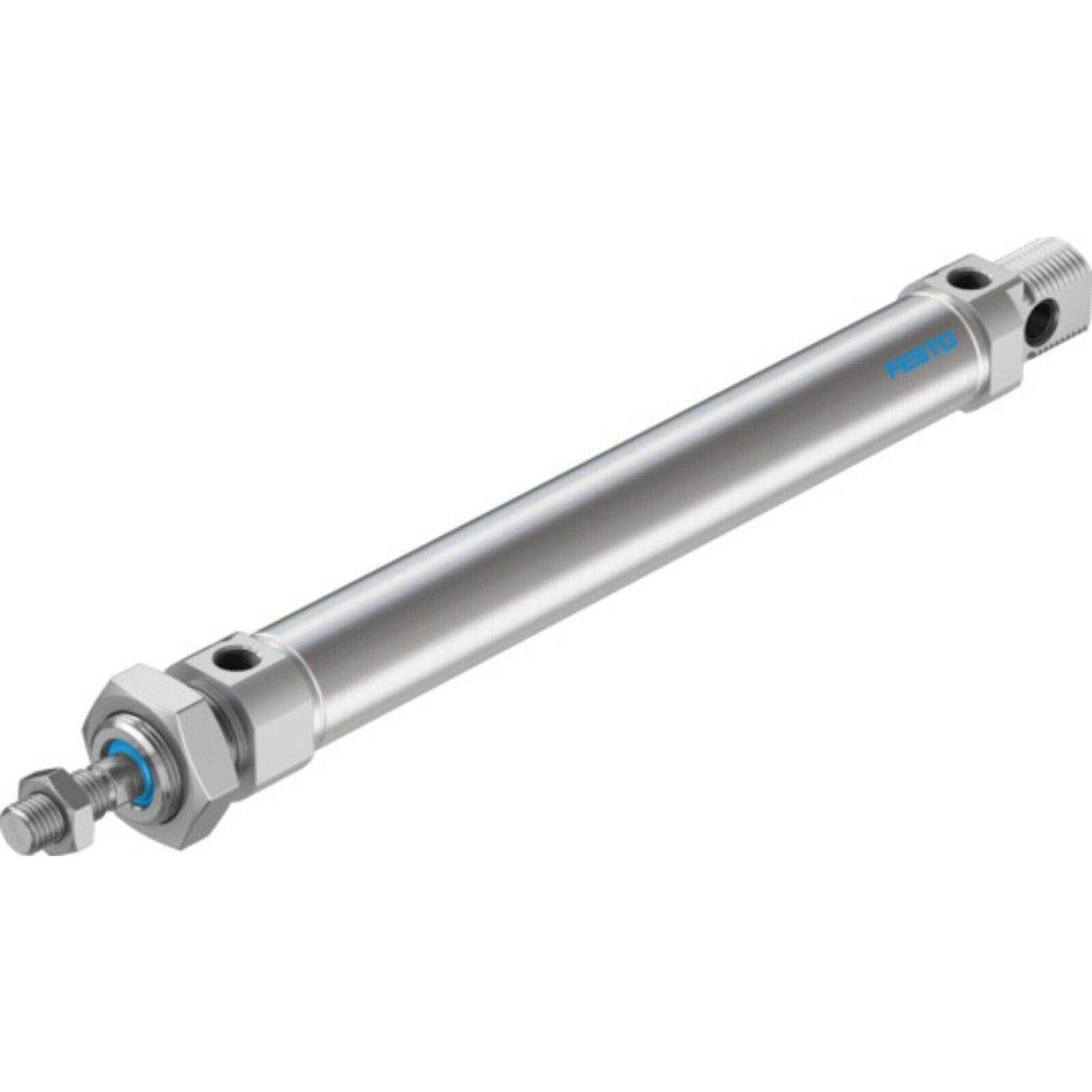 Festo DSNU-25-160-PPV-A cylinder, pneumatic automation component with Festo logo. Silver metal construction.