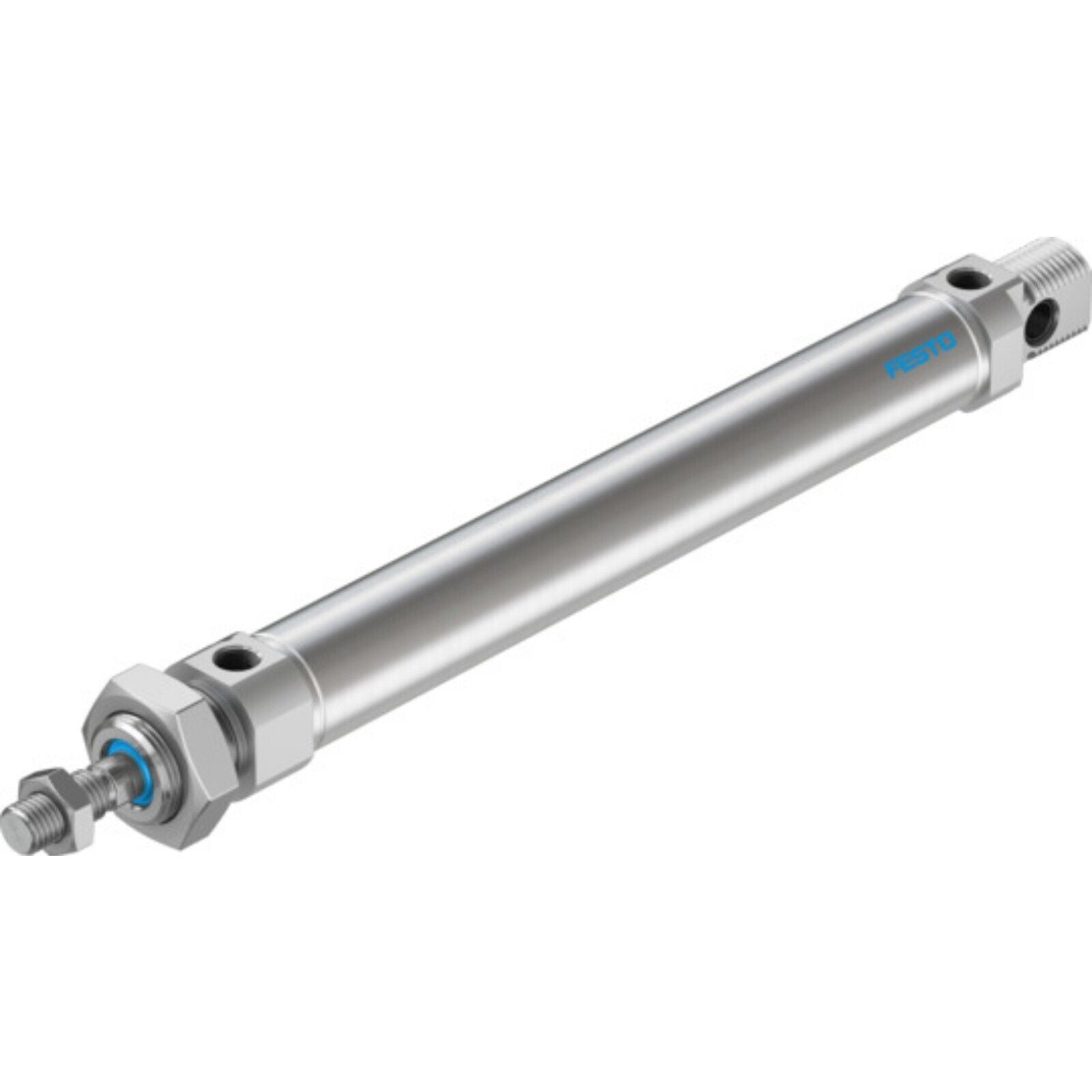 Festo DSNU-25-160-PPV-A cylinder, pneumatic automation component with Festo logo. Silver metal construction.