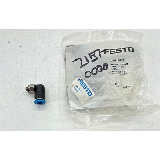 Festo QSML-M5-6 push-in L-fitting, pneumatic component, Made in Japan
