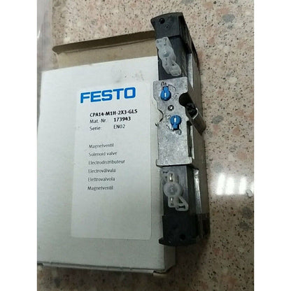 FESTO CPA14-M1H-2X3-GLS solenoid valve, industrial automation component with blue accents.