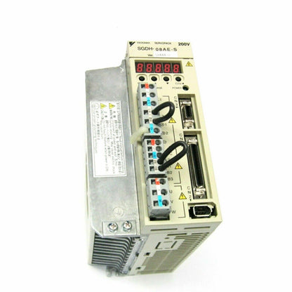 YASKAWA SGDH-08AE-S Servo Drive, beige and silver, 200V, industrial automation part.
