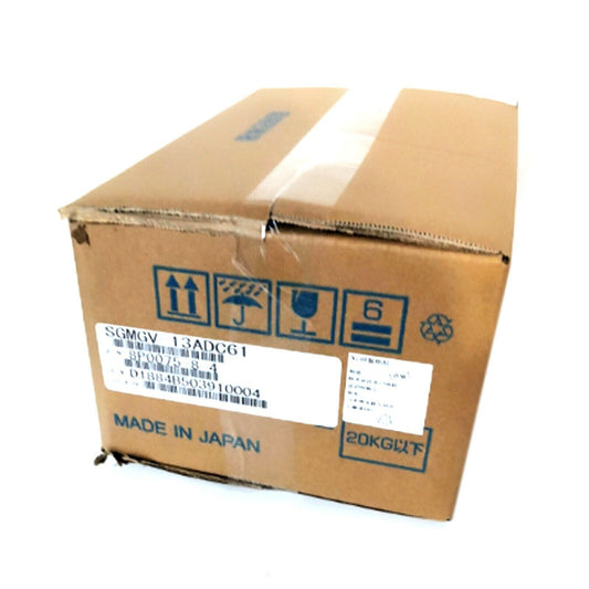 YASKAWA SGMGV-13ADC61 Servo motor in cardboard box, Made in Japan, industrial automation parts.