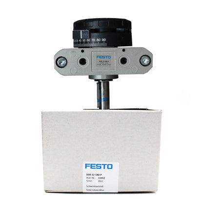 Festo DSR-32-180-P semi-rotary drive actuator with product box, pneumatic automation component