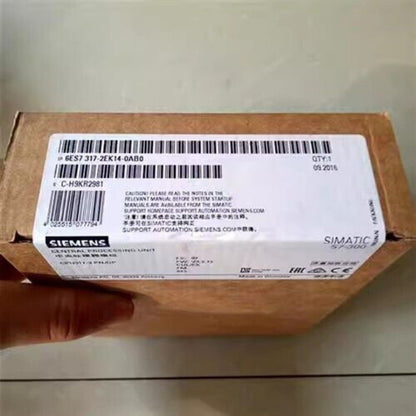 Siemens SIMATIC S7-300 CPU 317-2EK14-0AB0 PLC Module packaging box with product details, industrial automation component.