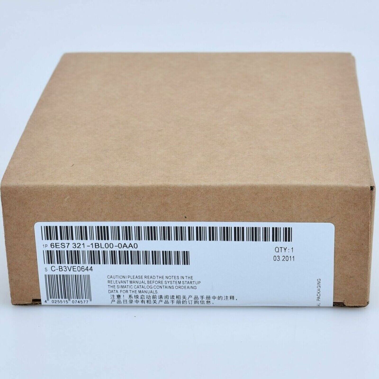 Siemens S7-300 6ES7321-1BL00-0AA0 Analog Input Module box, featuring product information.