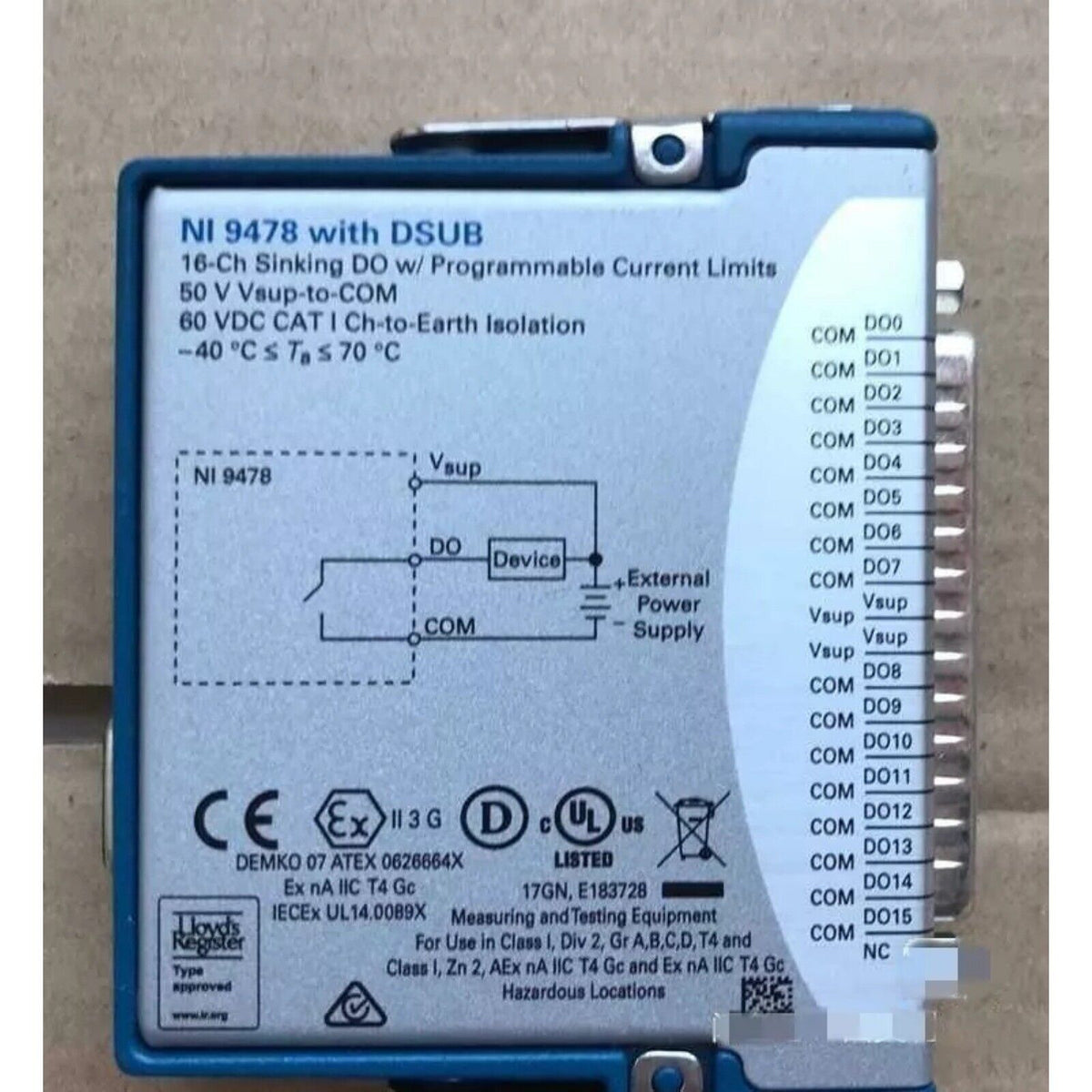 NI 9478 C Series Digital Module, 16-Channel Sinking DO, Industrial Automation Equipment