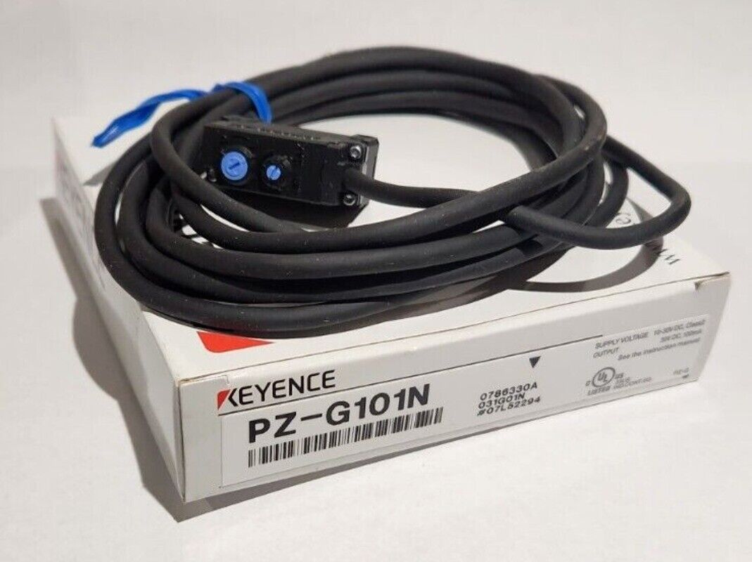 Keyence PZ-G101N photoelectric sensor with cable. New industrial automation part for sale.