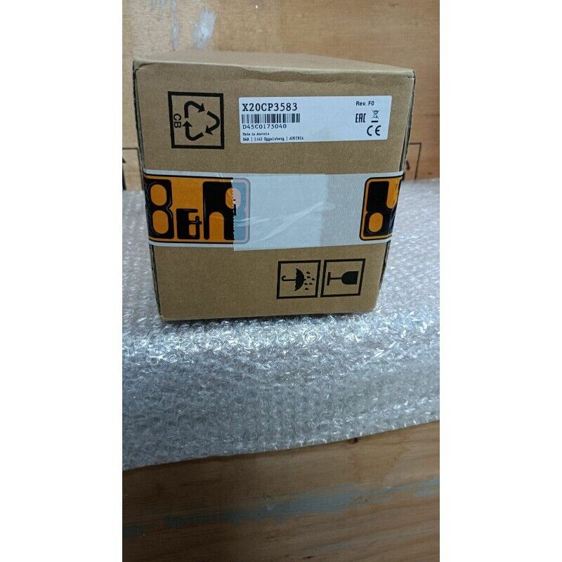 B&R X20CP3583 PLC module in box, new automation part. Includes product details.