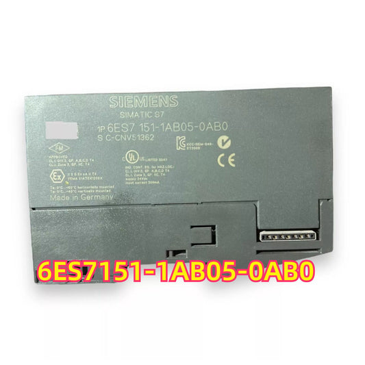 Siemens SIMATIC S7 PLC Module 6ES7151-1AB05-0AB0, industrial automation part with various certifications, Made in Germany