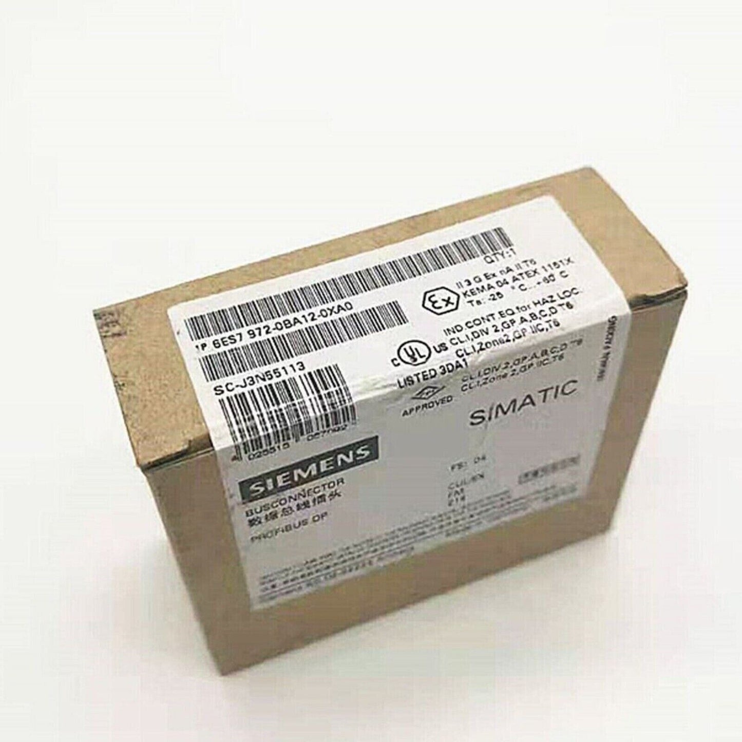 Siemens PROFIBUS DP Connector 6ES7 972-0BA12-0XA0 in original packaging.