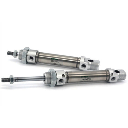 YIYUN DSNU-20-50-P-A and DSNU-20-50-PPV-A pneumatic cylinder actuators, stainless steel construction, automation parts.