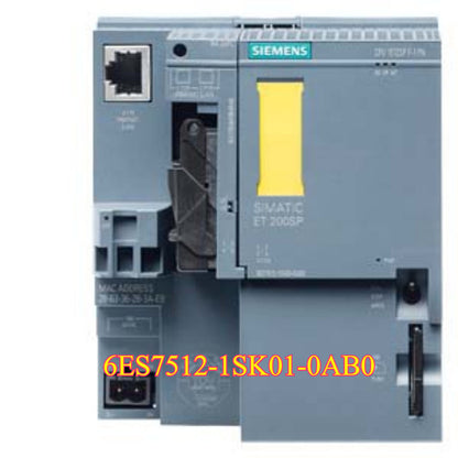 Siemens SIMATIC ET 200SP PLC Module 6ES7512-1SK01-0AB0, gray and yellow