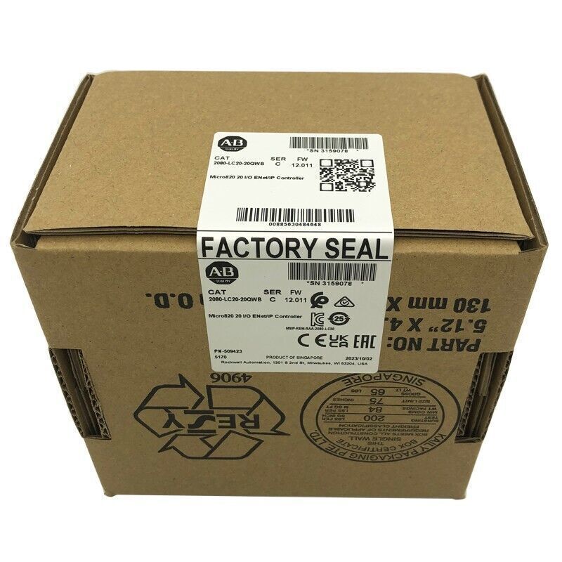 Allen-Bradley 2080-LC20-20QWB Micro820 20 I/O ENet/IP Controller Sealed In Box