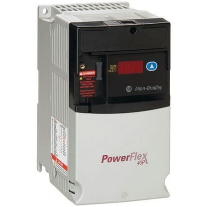 Allen-Bradley PowerFlex 40P AC Drive. A white and black industrial automation component.