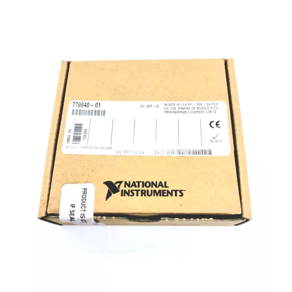 National Instruments NI-9478 Digital Module packaging, showing product label and branding, data acquisition part