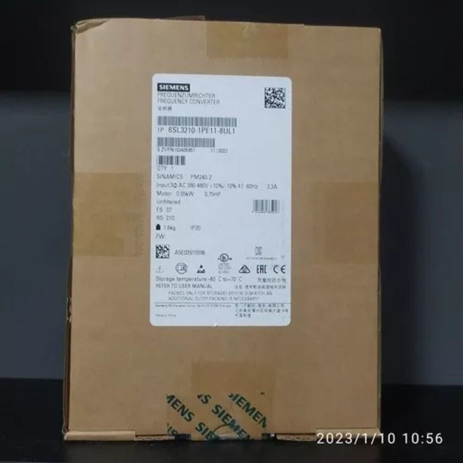 Siemens SINAMICS PM240-2 Frequency Converter in packaging, industrial automation part, 6SL3210-1PE11-8UL1