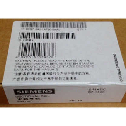 Siemens SIMATIC S7-1500 Sectional Rail 530mm with label, industrial automation part