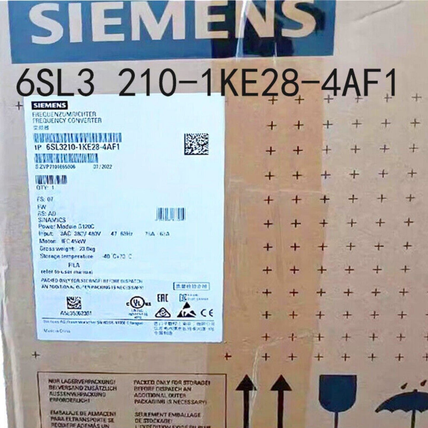PLC | Siemens | 6SL3 210-1KE28-4AF1 6SL3210-1KE28-4AF1 INAMICS G120C Rated Power