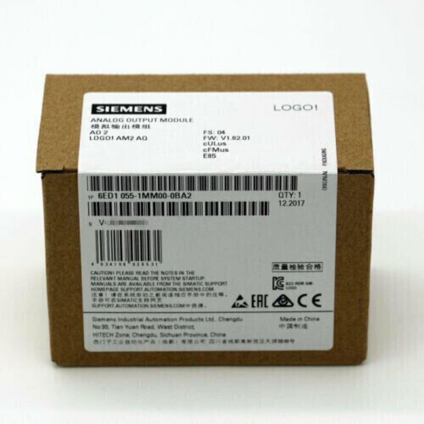 New Siemens 6ED1 055-1MM00-0BA2 6ED1055-1MM00-0BA2 LOGO! AM2 AQ expansion