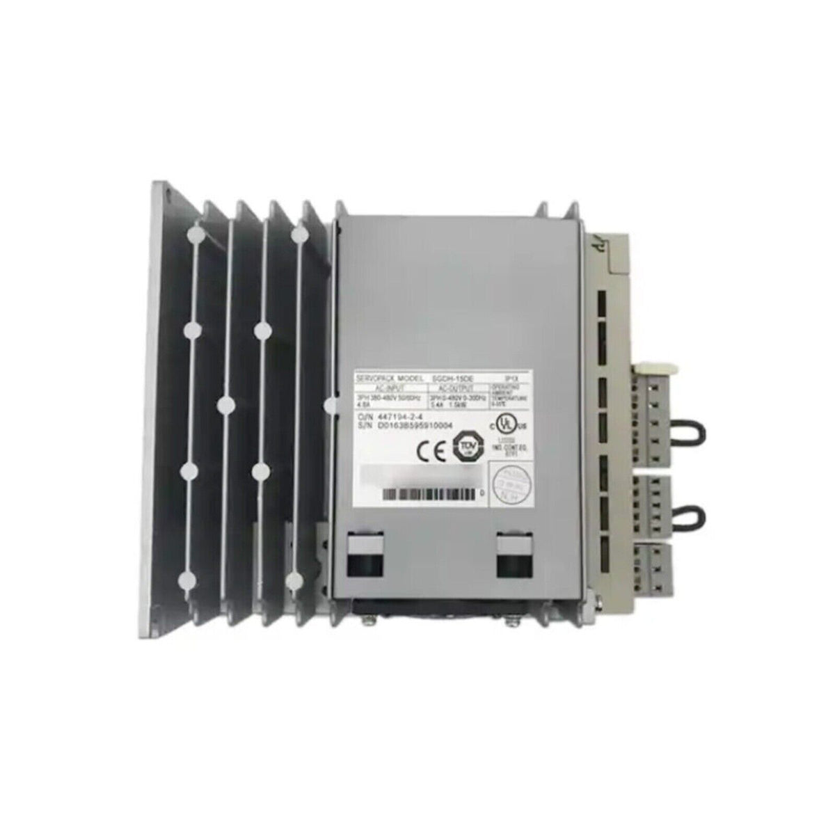 YASKAWA SGDH-15DE Servo Drive, industrial automation component, new in box. Features a heat sink and connectors.