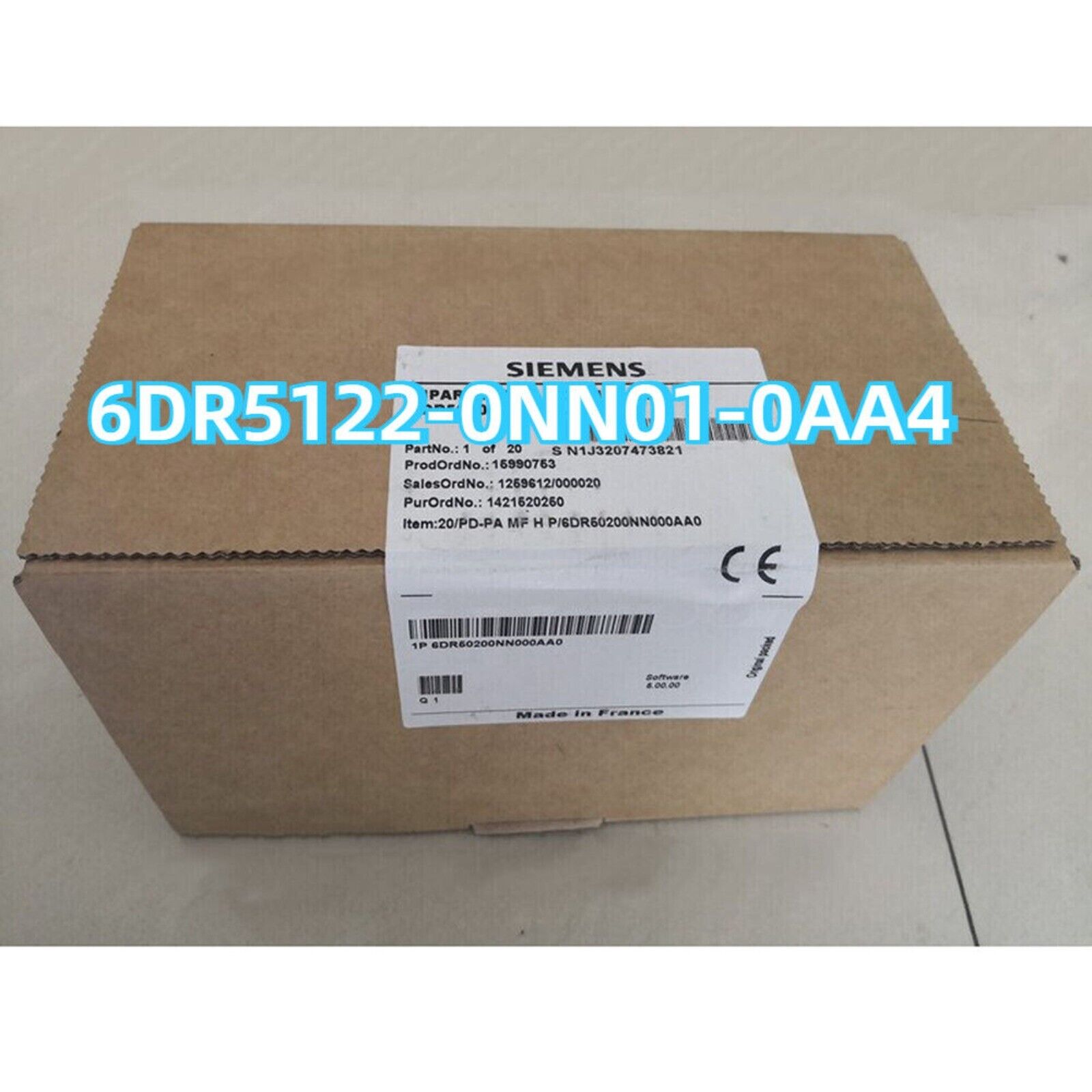 Siemens 6DR5122-0NN01-0AA4 valve positioner in packaging, Made in France