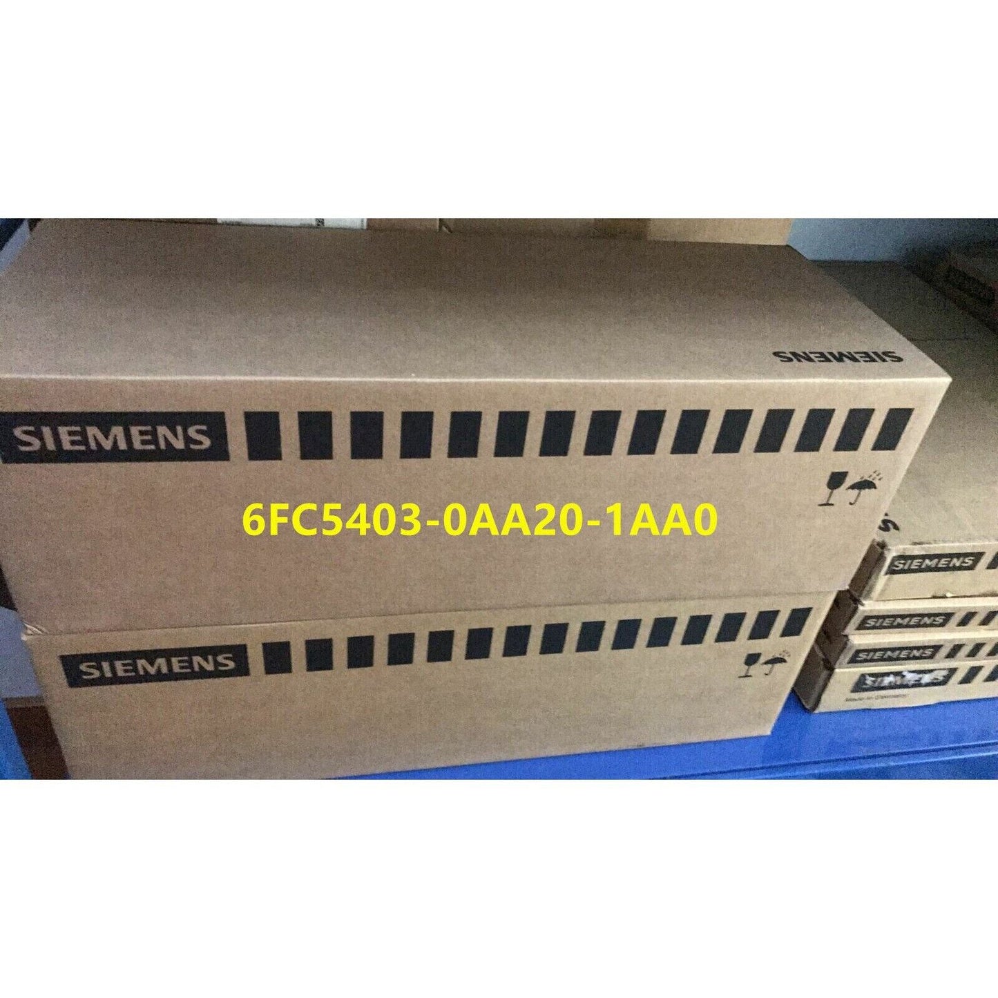 Siemens 6FC5403-0AA20-1AA0 product box, cardboard packaging, industrial automation parts, product code visible