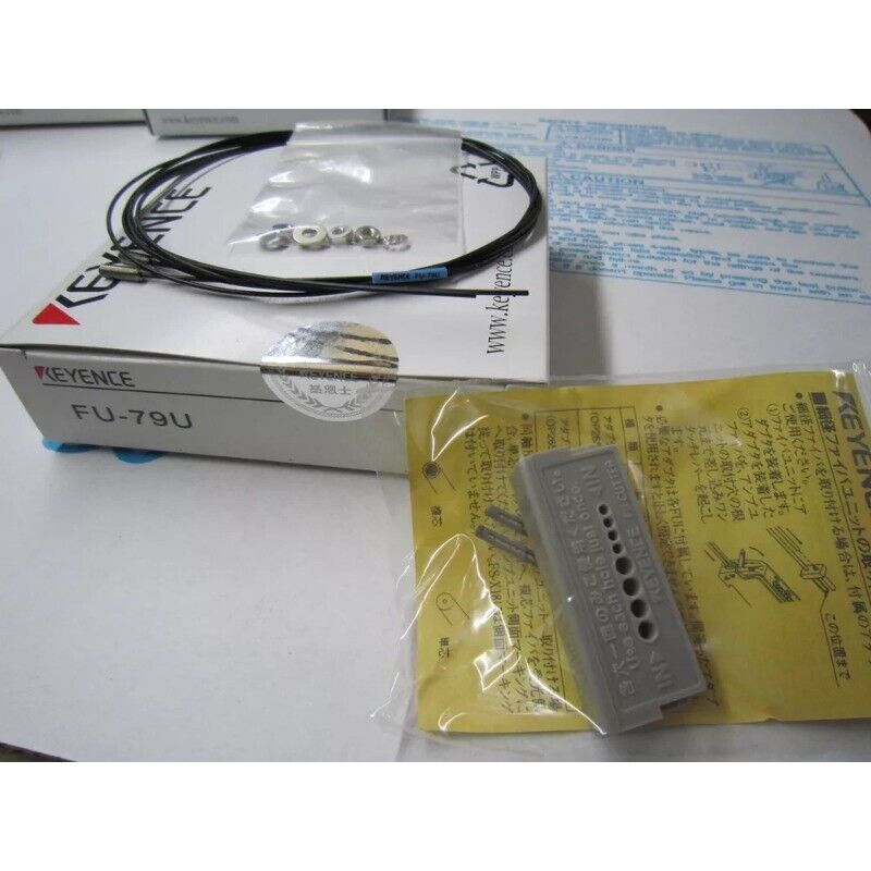 Keyence FU-79U Fiber Optic Sensor Kit, includes sensor, cables, and accessories, industrial automation part.