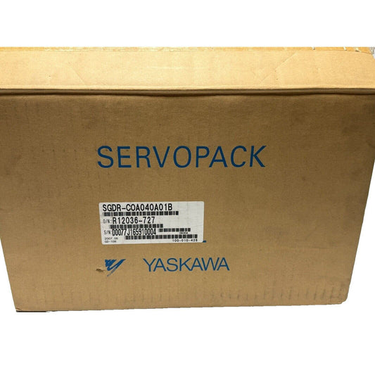 YASKAWA SGDR-C0A040A01B Servopack Servo Amplifier box, cardboard packaging with product details.