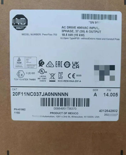 20F11NC037JA0NNNNN Allen Bradley New Inverter 20F11NC037JA0NNNNN 1pcs new in box