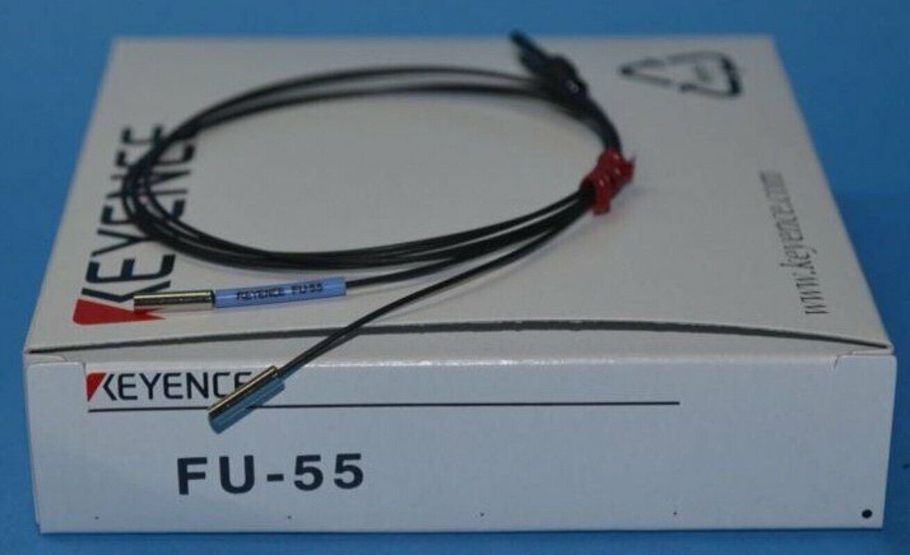 Keyence FU-55 Fiber Optic Sensor, new in box, black cable with red joint, industrial automation part