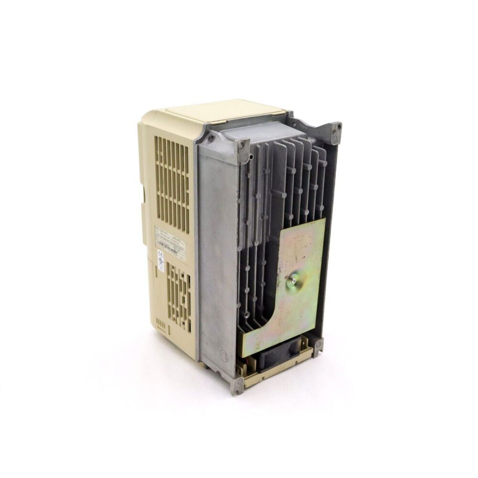 YASKAWA CIMR-F7U45P5 AC Drive, beige metal industrial automation equipment, used for motor control on white background