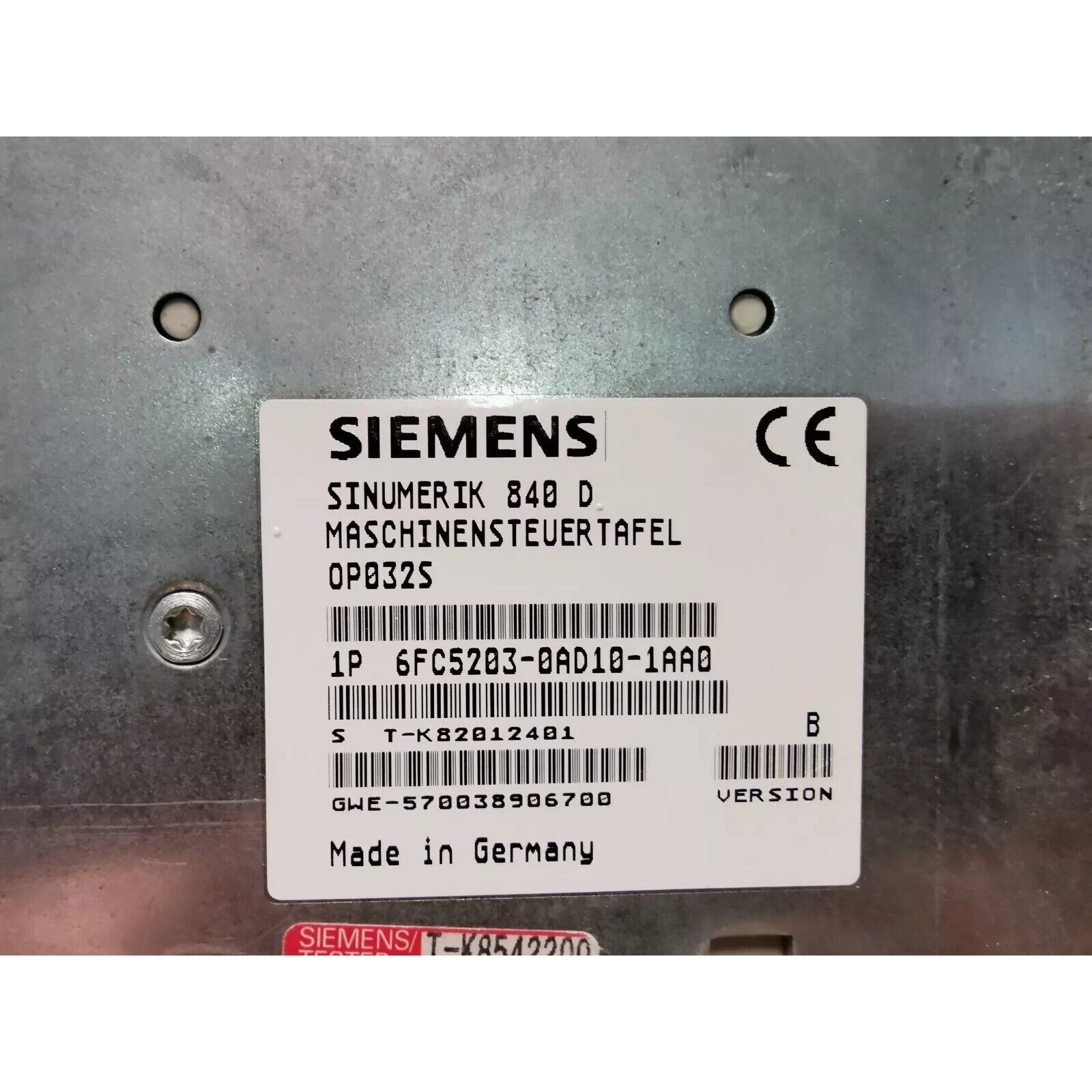 Siemens SINUMERIK 840D 6FC5203-0AD10-1AA0 control module, Made in Germany, industrial automation component