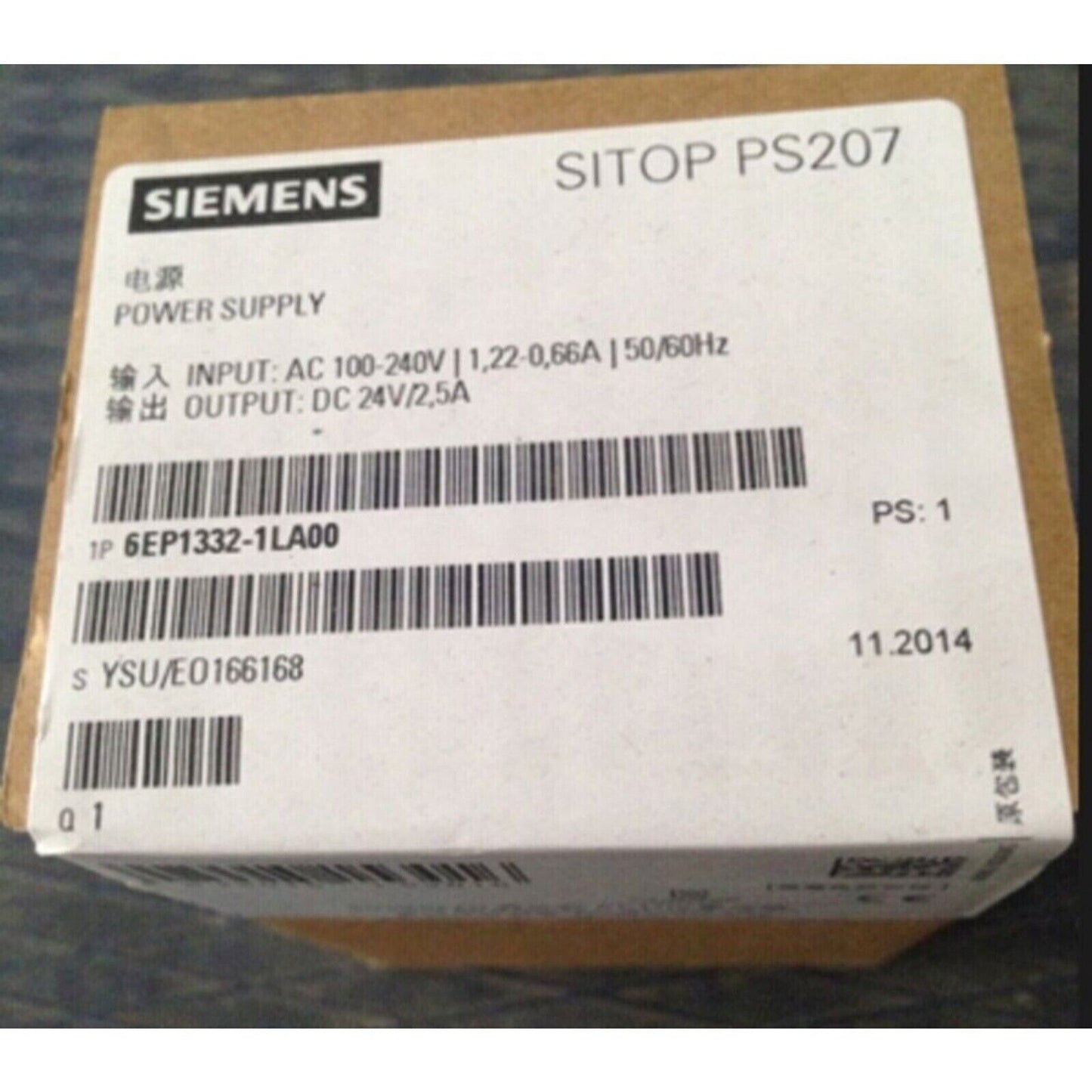 Siemens SITOP PS207 Power Supply 6EP1332-1LA00, industrial automation part, DC 24V/2.5A.