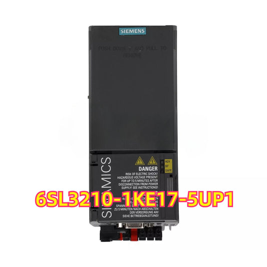 Siemens SINAMICS G120C PLC Module 6SL3210-1KE17-5UP1, industrial automation part, with safety warnings.