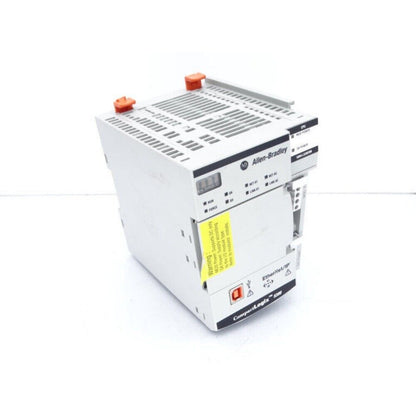 Allen-Bradley CompactLogix 5380 controller. Industrial automation part, Ethernet/IP, DIN rail mount.