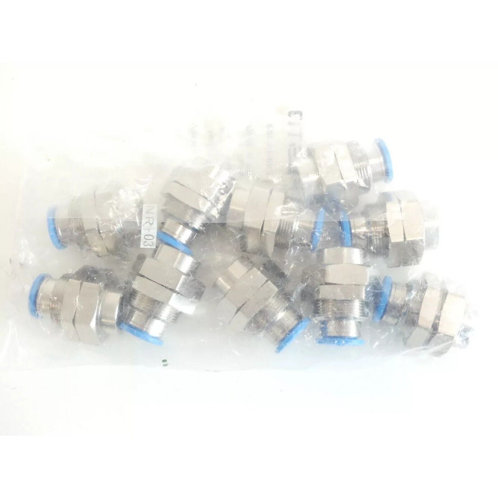 Festo QSSF-1/4-10-B bulkhead push-in fittings, industrial automation parts, pneumatic fittings.