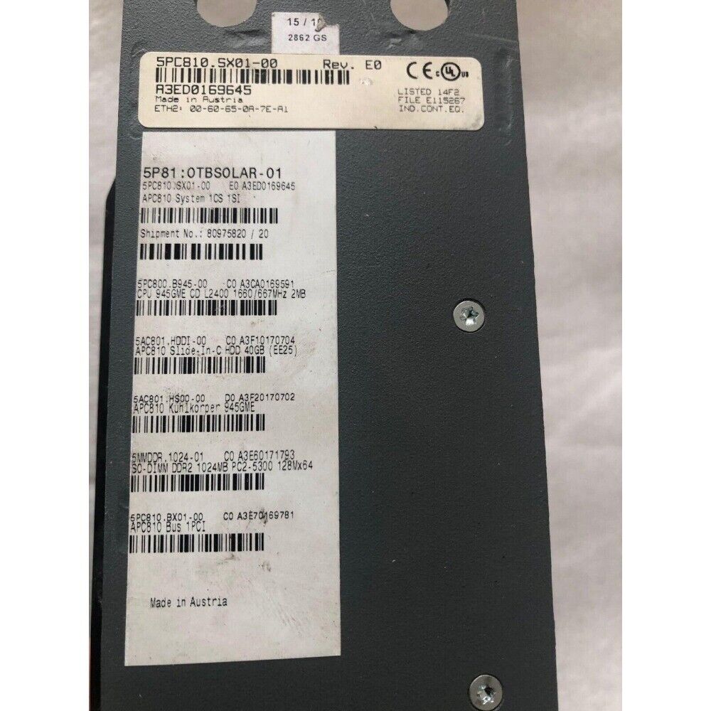 Panel PC | B&R | 5PC810.SX01-00 module with 90 days warranty