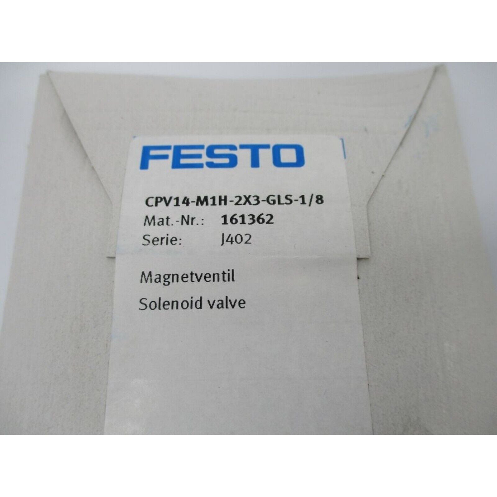 FESTO CPV14-M1H-2X3-GLS-1/8 solenoid valve product packaging, industrial automation part