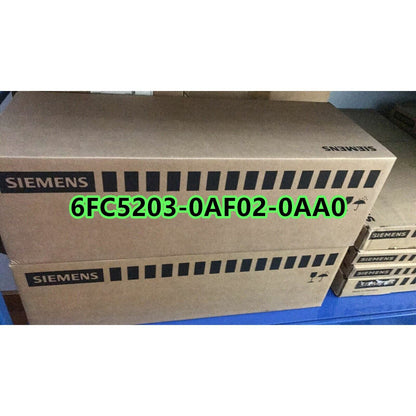 Siemens 6FC5203-0AF02-0AA0 industrial automation equipment packaging, cardboard box with product information