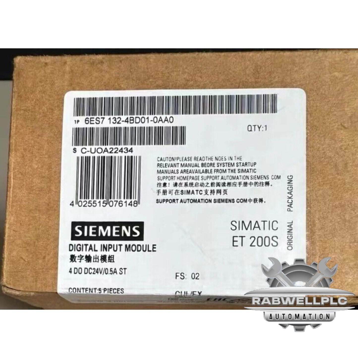 New Siemens 6ES7 132-4BD01-0AA0 6ES7132-4BD01-0AA0 5 ELECTRON MODULES FOR ET200S