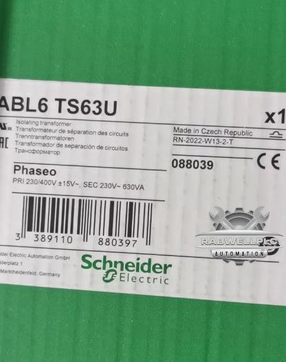 NEW Schneider ABL6TS63U 630VA DIN Rail Panel Mount Transformer